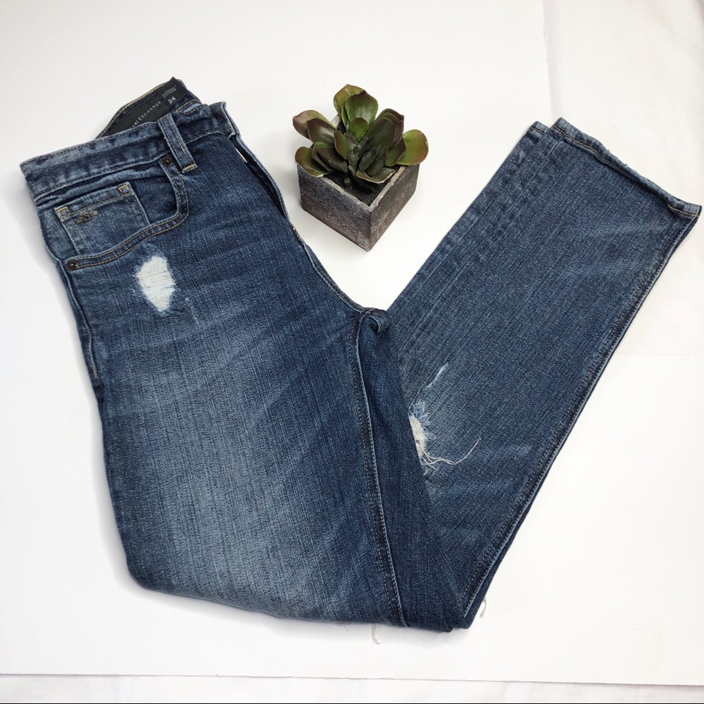 Armani Exchange distressed boyfriend jeans